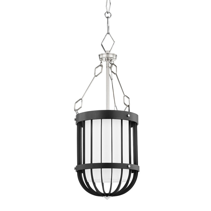 Hudson Valley BKO302-PN/BK One Light Pendant, Polished Nickel/Black