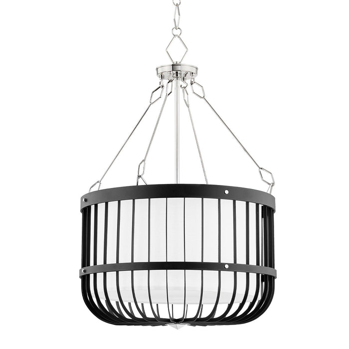 Hudson Valley BKO303-PN/BK Four Light Lantern, Polished Nickel/Black