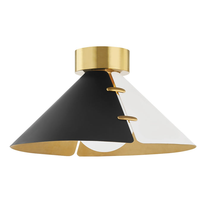 Hudson Valley KBS1352501L-AGB One Light Flush Mount, Aged Brass