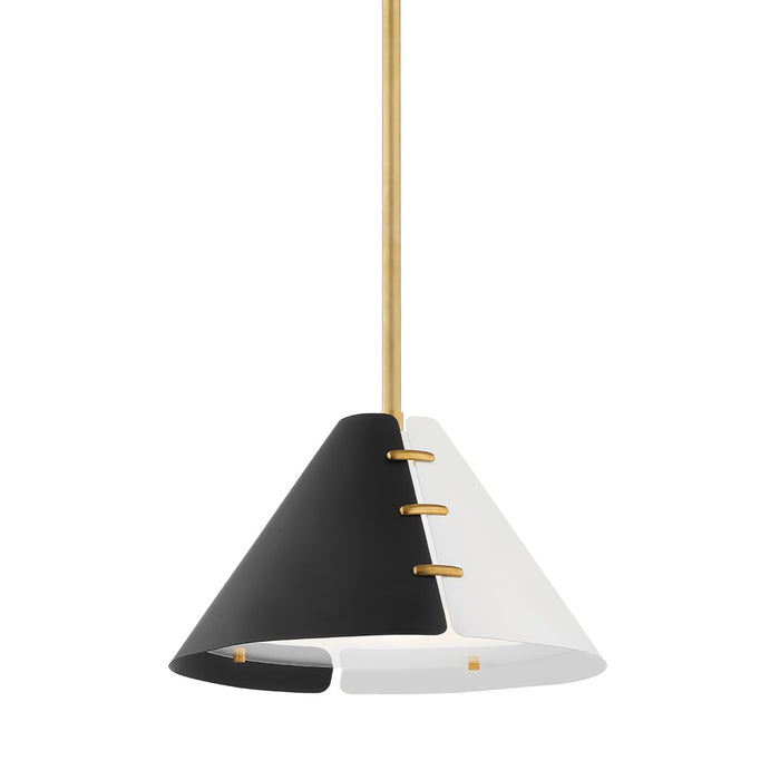 Hudson Valley KBS1352701S-AGB One Light Pendant, Aged Brass
