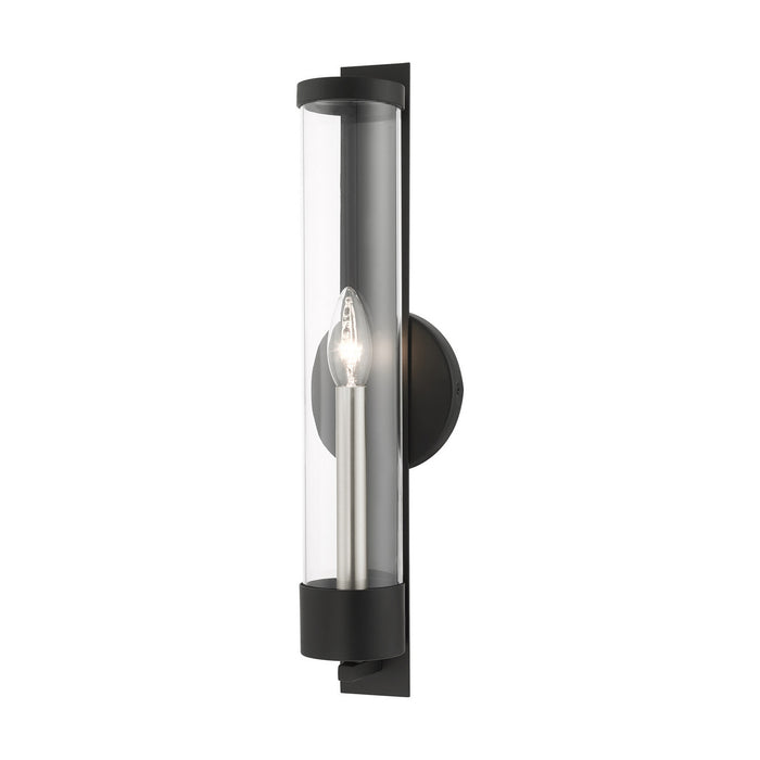 Livex Lighting 10142-04 One Light Wall Sconce, Black w/ Brushed Nickel