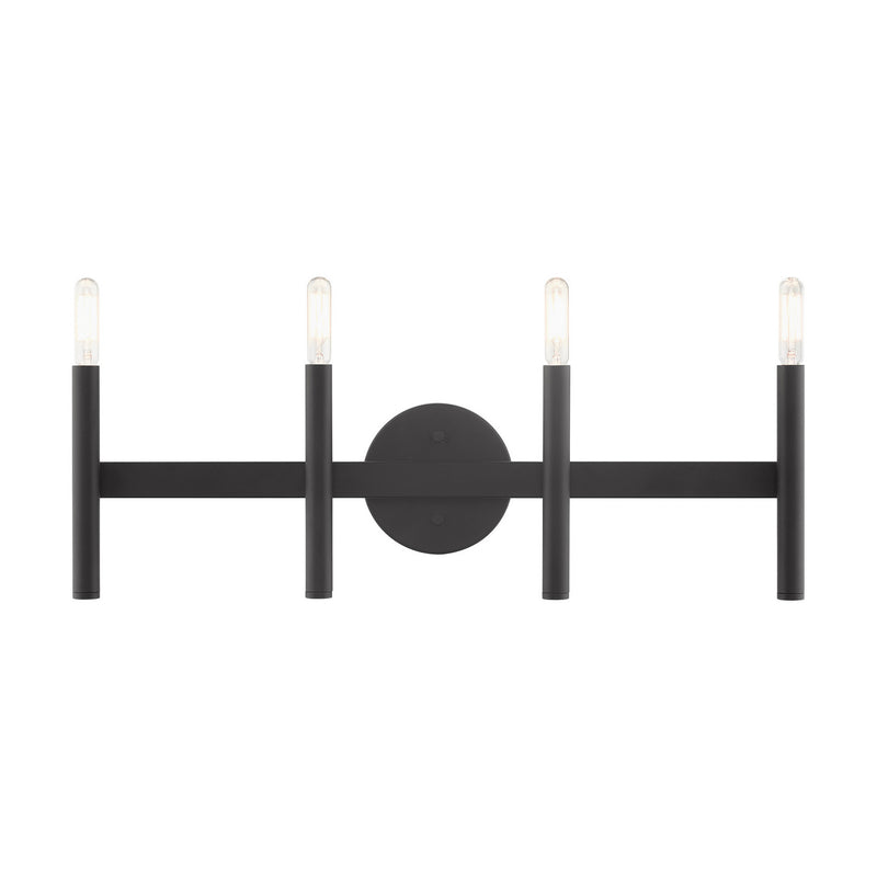 Livex Lighting 10344-04 Four Light Vanity, Black
