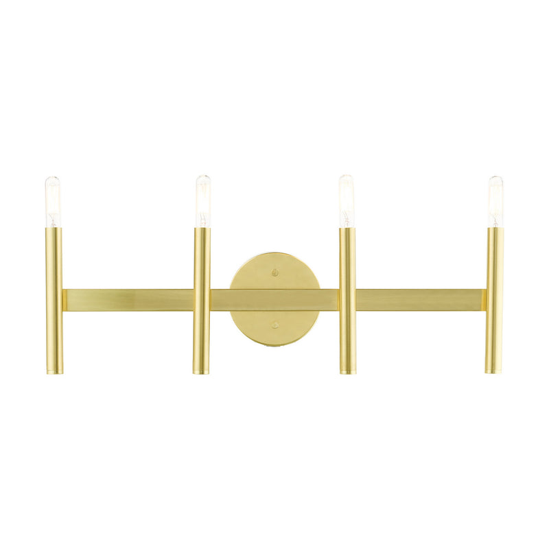 Livex Lighting 10344-12 Four Light Vanity, Satin Brass