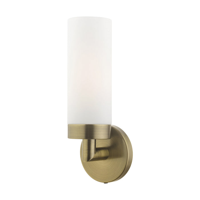 Livex Lighting 15071-01 One Light Wall Sconce, Antique Brass