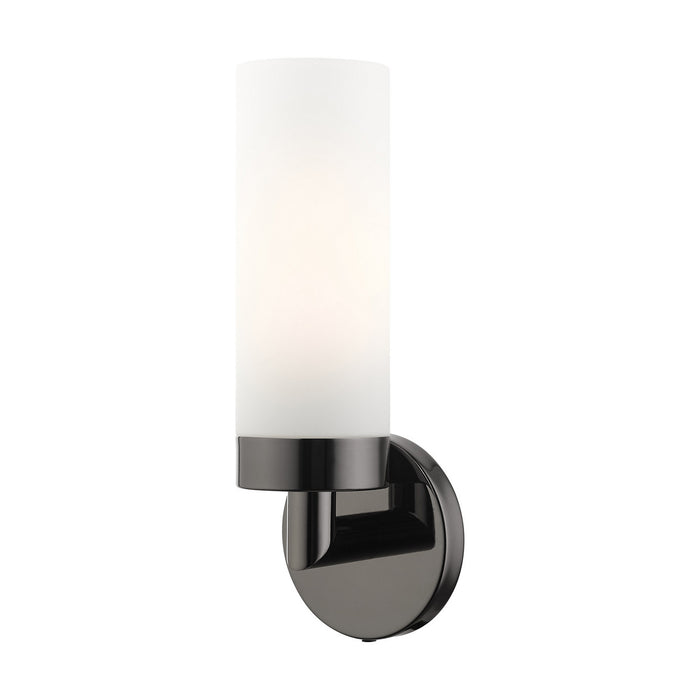 Livex Lighting 15071-46 One Light Wall Sconce, Black Chrome