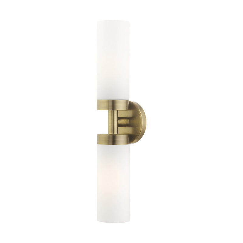 Livex Lighting 15072-01 Two Light Vanity, Antique Brass