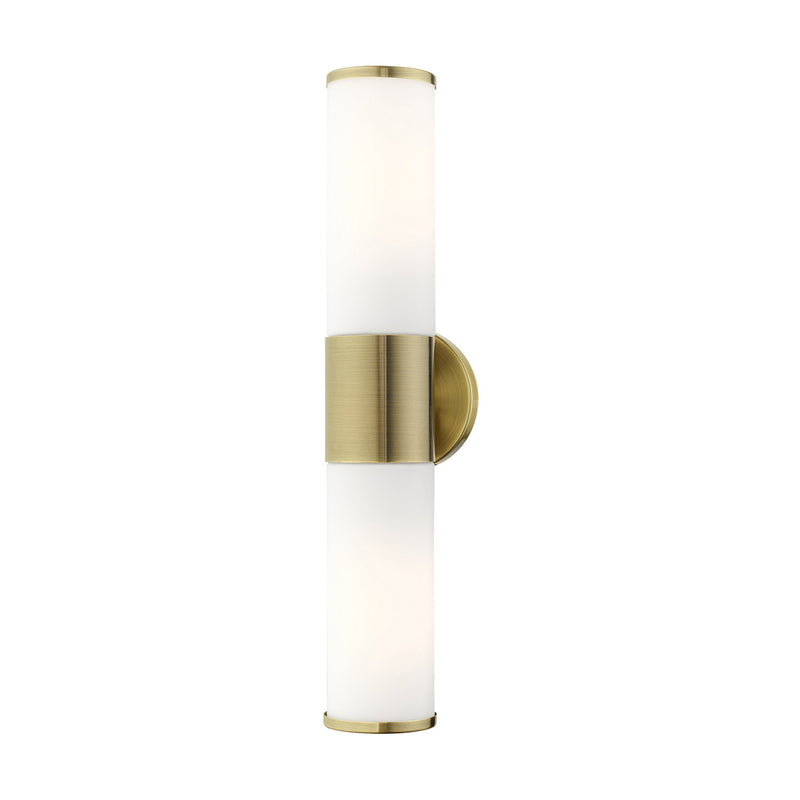 Livex Lighting 16562-01 Two Light Vanity, Antique Brass