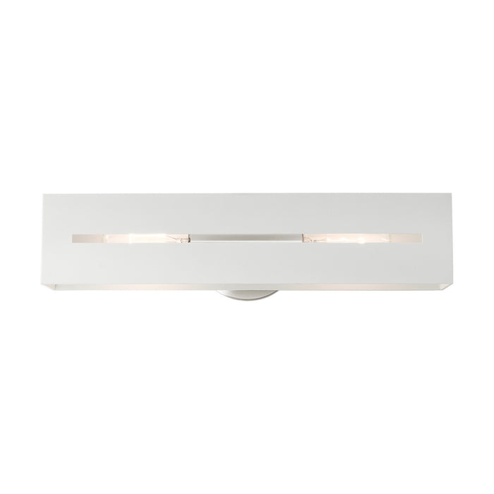 Livex Lighting 16682-13 Two Light Vanity, Textured White w/ Brushed Nickels