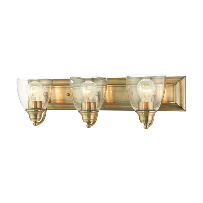 Livex Lighting 17073-01 Three Light Vanity, Antique Brass