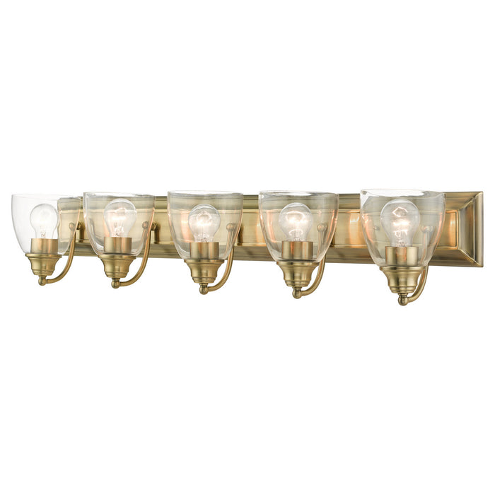 Livex Lighting 17075-01 Five Light Vanity, Antique Brass