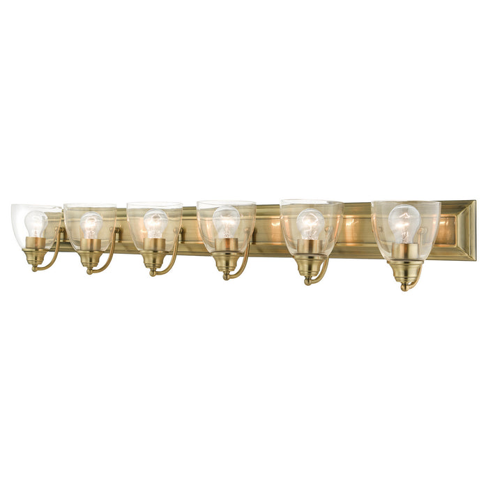 Livex Lighting 17076-01 Six Light Vanity, Antique Brass