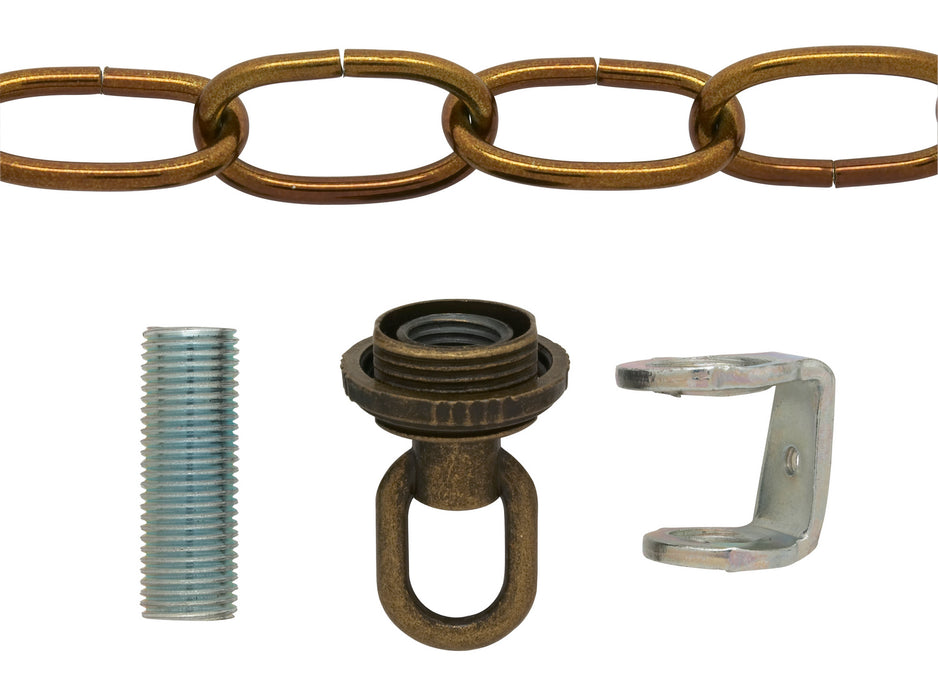 Satco 90-1099 Canopy Hanger Kit, Antique Brass