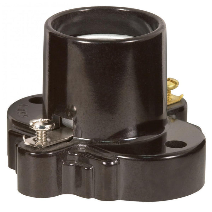 Satco 90-1113 Receptacle Wih Mounting Holes, Brown