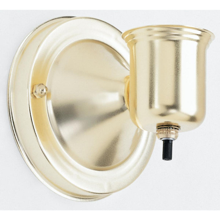 Satco 90-120 1-5/8" Wired Wall Bracket With Bottom Turn Knob Switch, Brass
