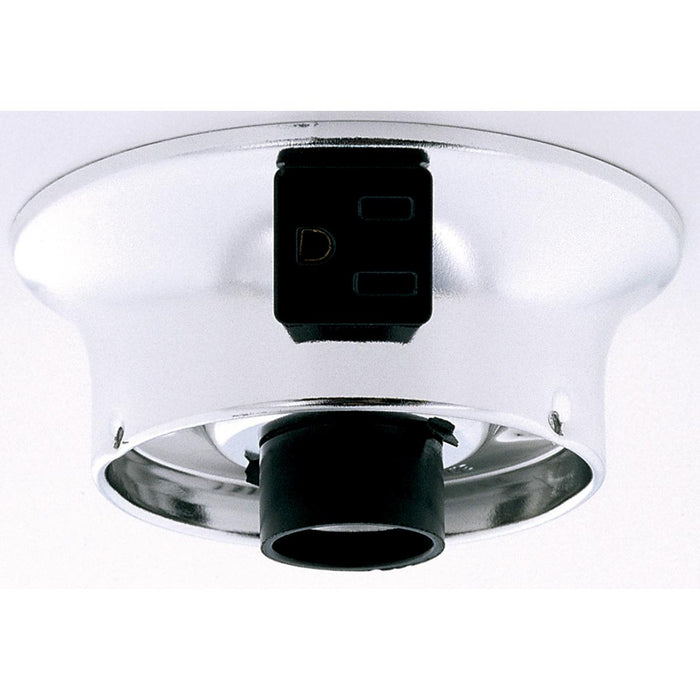 Satco 90-121 Wired Holder With Convenience Outlet, Chrome
