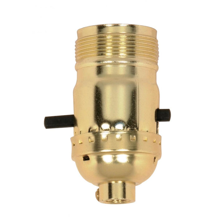 Satco 90-1408 On-Off Push Thru Socket, Brite Gilt