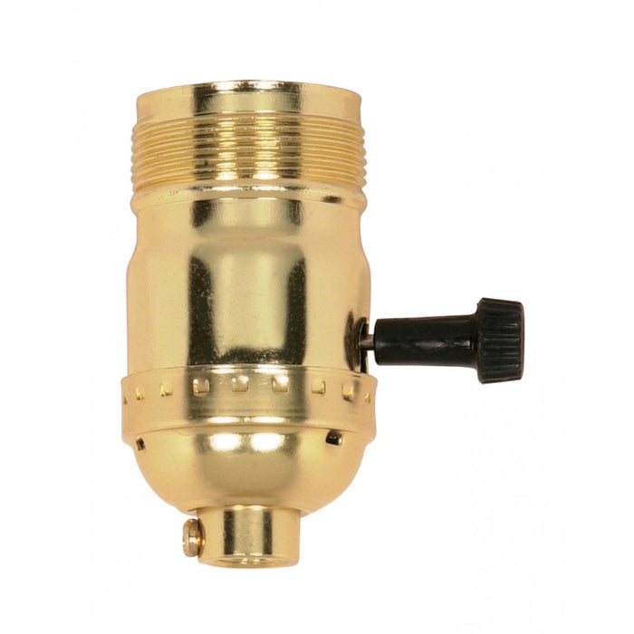 Satco 90-1411 On-Off Turn Knob Socket, Brite Gilt