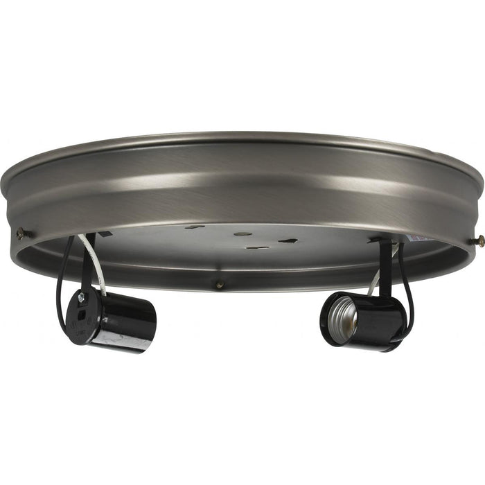 Satco 90-1433 Two Light Ceiling Pan, Brushed Nickel
