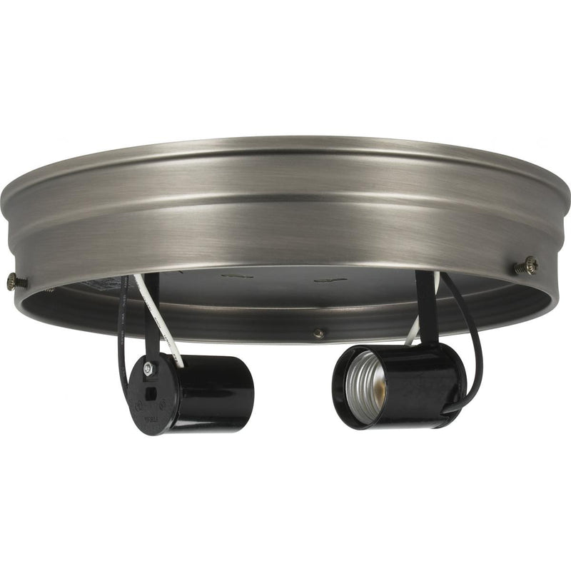 Satco 90-1439 Two Light Ceiling Pan, Brushed Nickel