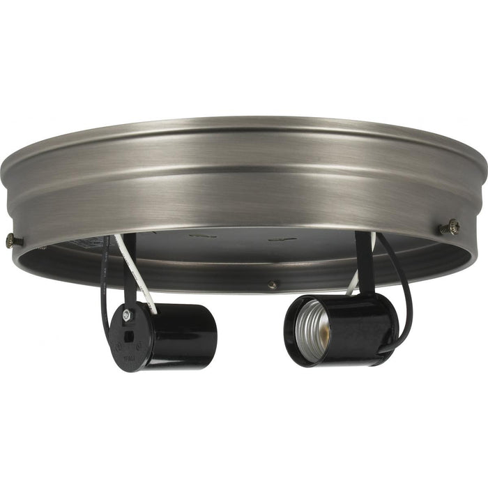 Satco 90-1439 Two Light Ceiling Pan, Brushed Nickel