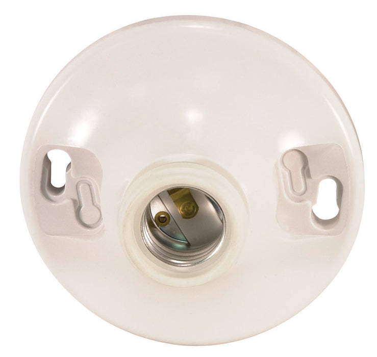 Satco 90-1502 Phenolic Ceiling Receptacle, White