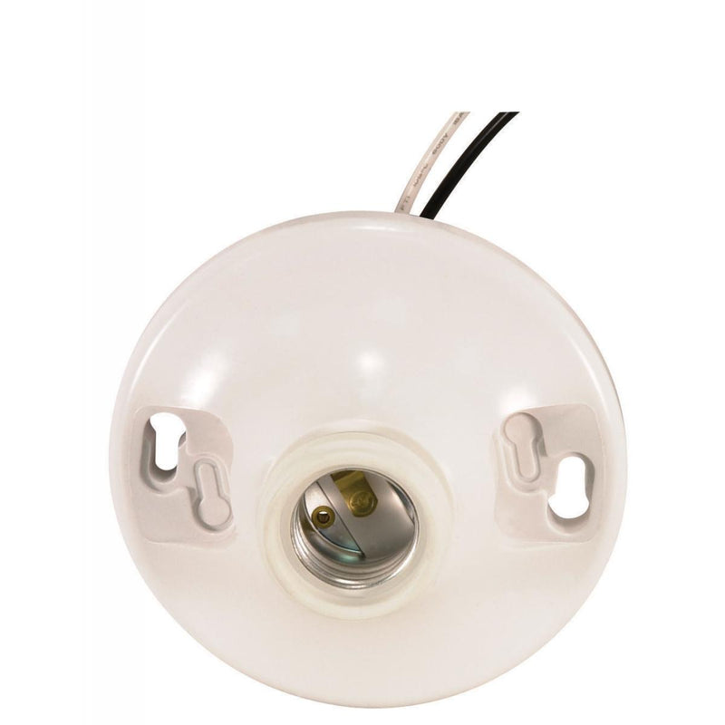 Satco 90-1503 On-Off Pull Chain Ceiling Receptacle, White