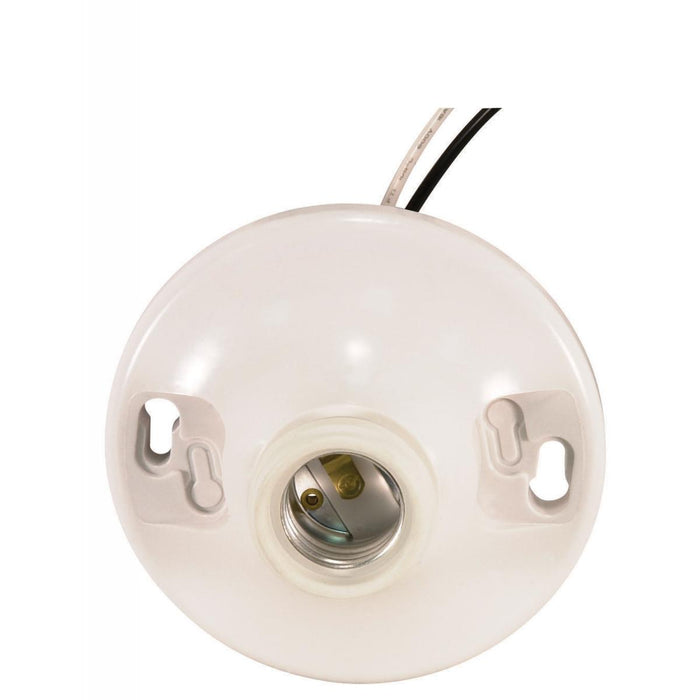 Satco 90-1503 On-Off Pull Chain Ceiling Receptacle, White