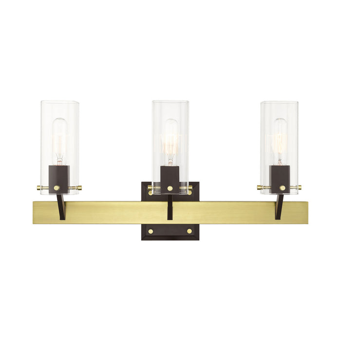 Livex Lighting 17823-12 Three Light Vanity, Satin Brass & Bronze