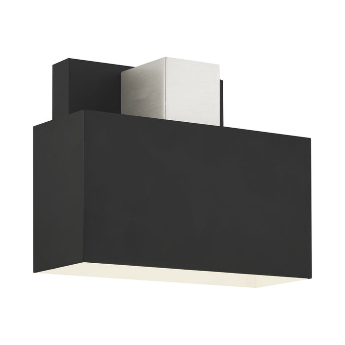 Livex Lighting 22422-04 One Light Outdoor Wall Sconce, Black w/ Brushed Nickels