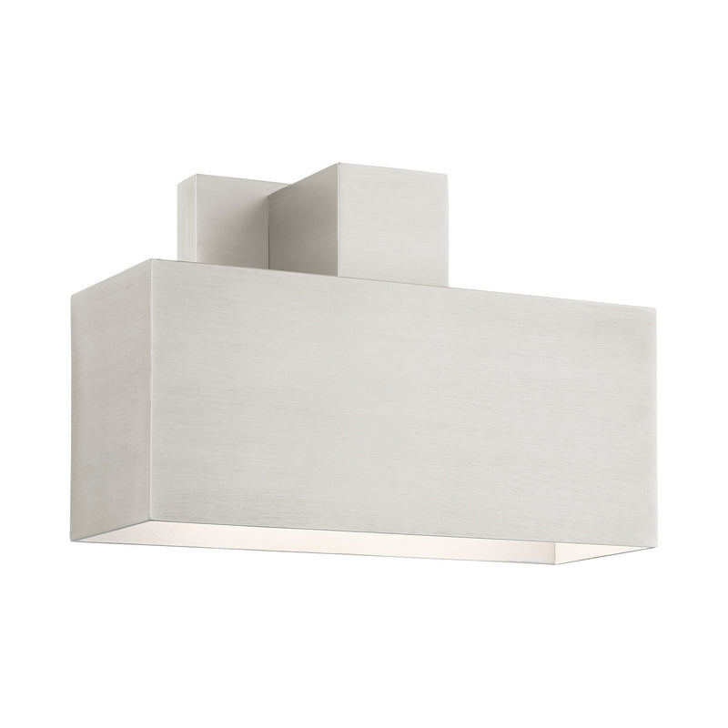 Livex Lighting 22423-91 One Light Outdoor Wall Sconce, Brushed Nickel