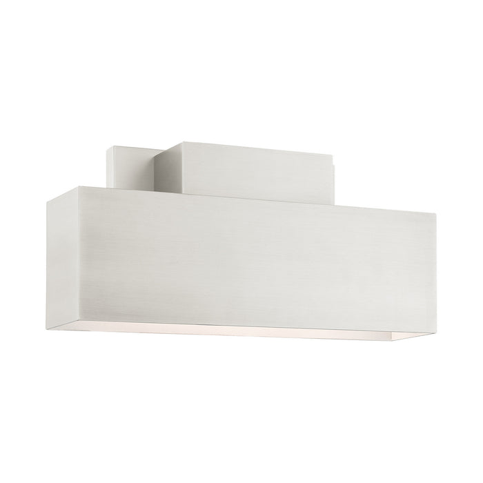 Livex Lighting 22424-91 Two Light Outdoor Wall Sconce, Brushed Nickel