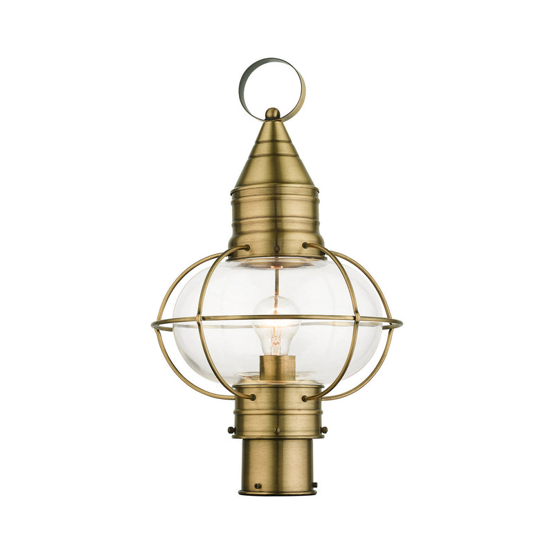 Livex Lighting 26905-01 One Light Outdoor Post Top Lantern, Antique Brass
