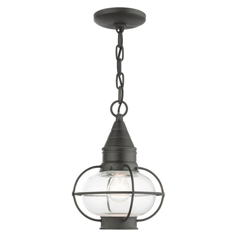 Livex Lighting 26910-61 One Light Outdoor Pendant, Charcoal