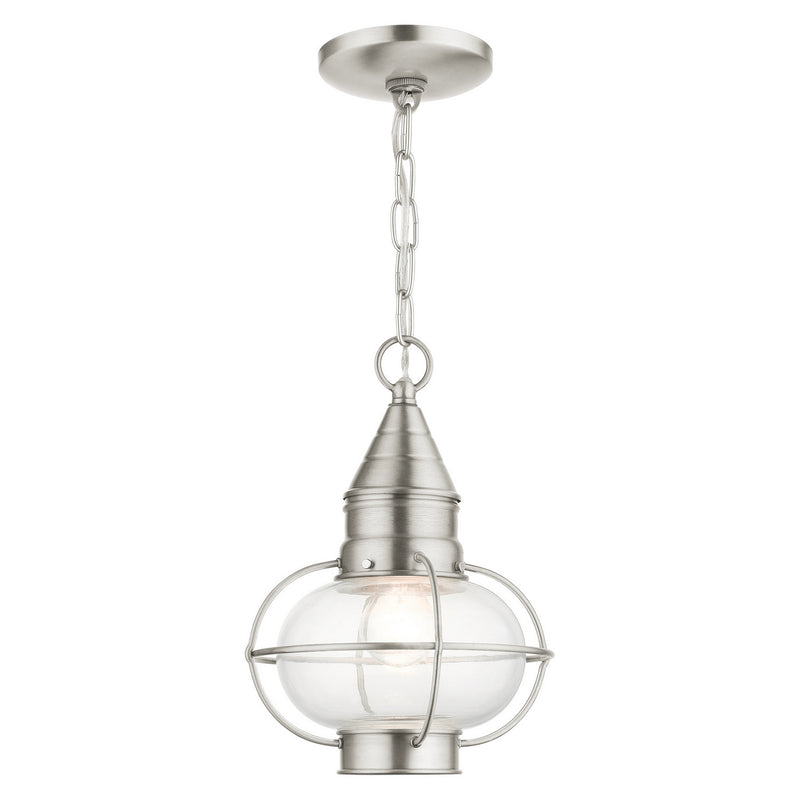 Livex Lighting 26910-91 One Light Outdoor Pendant, Brushed Nickel