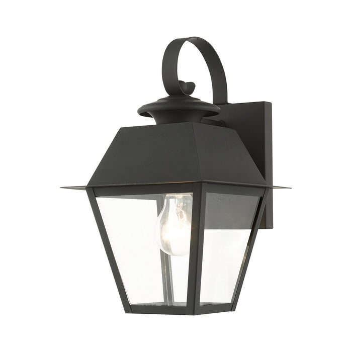 Livex Lighting 27212-04 One Light Outdoor Wall Lantern, Black w/ Brushed Nickel Cluster