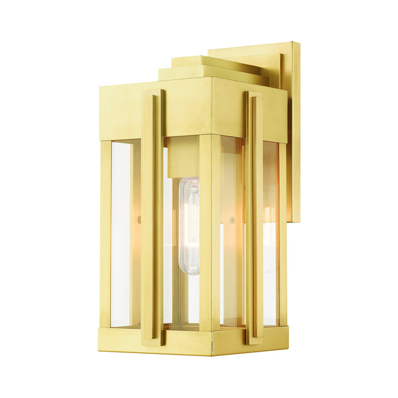 Livex Lighting 27712-08 One Light Outdoor Wall Lantern, Natural Brass