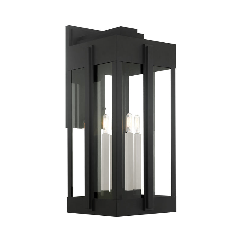 Livex Lighting 27716-04 Four Light Outdoor Wall Lantern, Black
