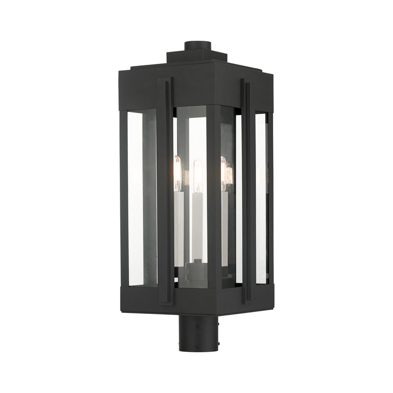 Livex Lighting 27717-04 Three Light Outdoor Post Top Lantern, Black