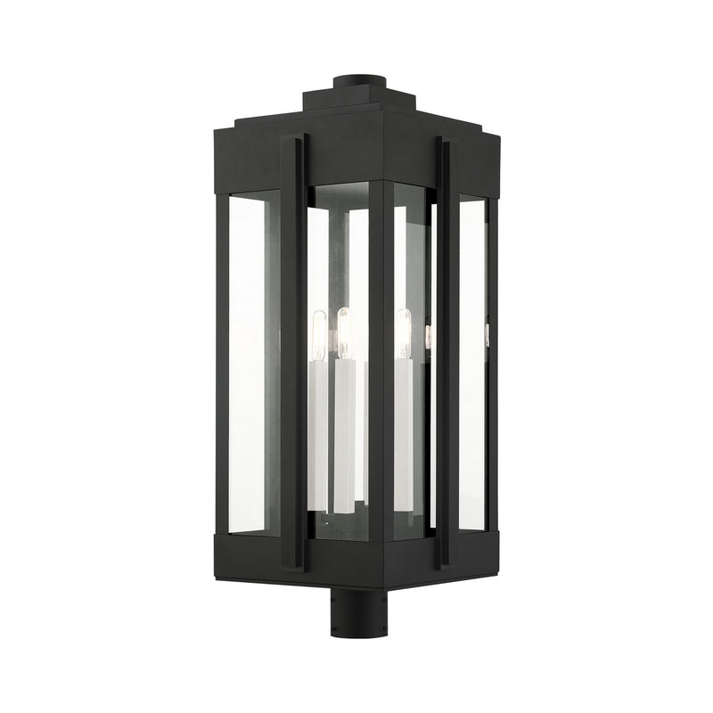 Livex Lighting 27719-04 Four Light Outdoor Post Top Lantern, Black