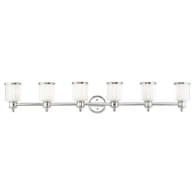 Livex Lighting 40216-35 Six Light Vanity, Polished Nickel