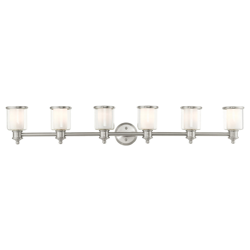 Livex Lighting 40216-91 Six Light Vanity, Brushed Nickel