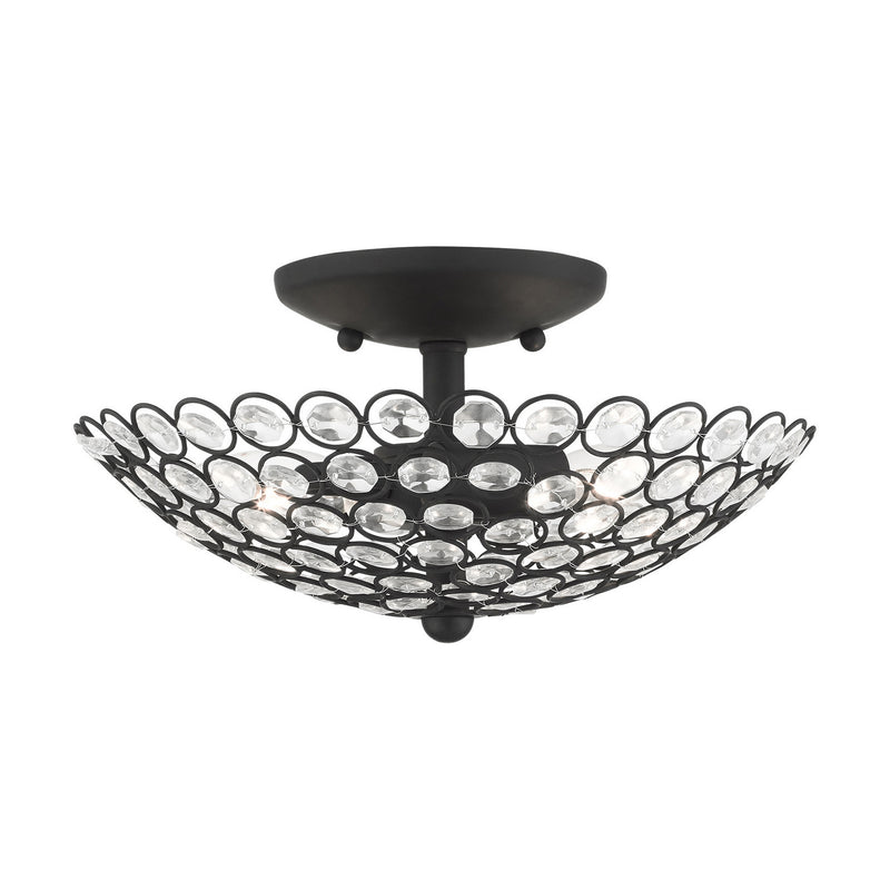 Livex Lighting 40441-04 Two Light Semi Flush Mount, Black
