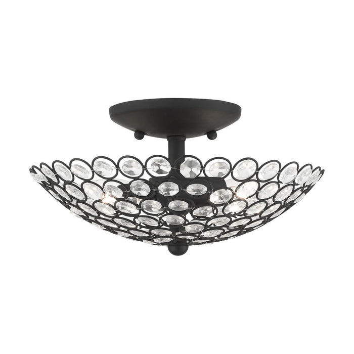 Livex Lighting 40441-04 Two Light Semi Flush Mount, Black