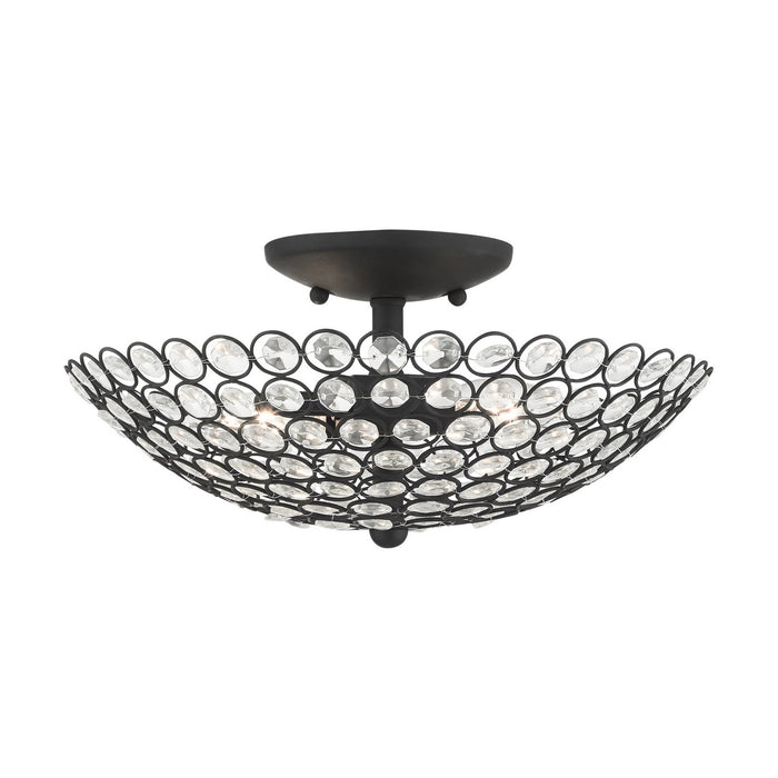 Livex Lighting 40443-04 Two Light Semi Flush Mount, Black