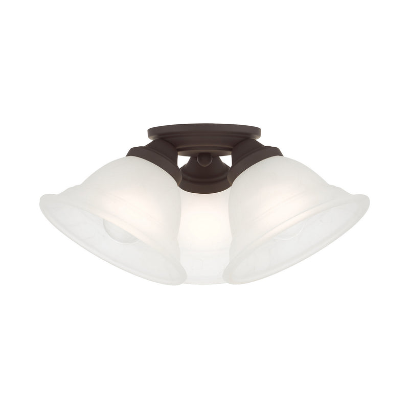 Livex Lighting 40727-07 Three Light Flush Mount, Bronze