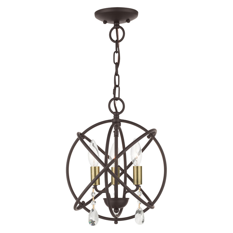 Livex Lighting 40903-07 Three Light Convertible Chandelier / Semi Flush, Bronze