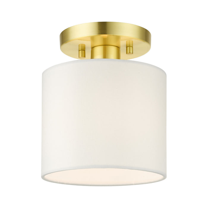 Livex Lighting 41094-12 One Light Semi Flush Mount, Satin Brass