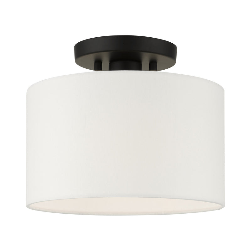 Livex Lighting 41095-04 One Light Semi Flush Mount, Black