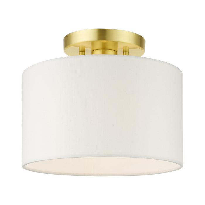 Livex Lighting 41095-12 One Light Semi Flush Mount, Satin Brass