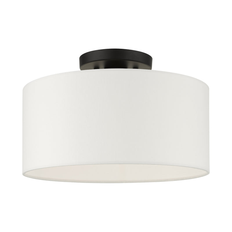 Livex Lighting 41097-04 One Light Semi Flush Mount, Black